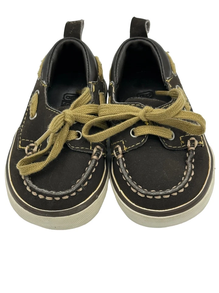 Baby Gap Boat Shoes Loafers Infant Size 3 brown Laces - Image 1 of 4