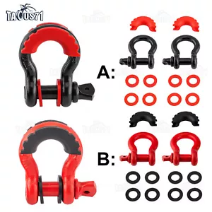 Pair 3/4" D-Ring Shackle Towing Chain Bow Buckle For OFF-ROAD JEEP SUV Truck - Foto 1 di 12
