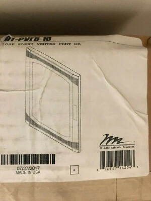 Puerta rack delantera ventilada de plexiglás Middle Atlantic DT-PVFD-10 "Nueva" Foto 1 de 2