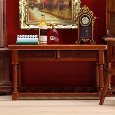 Tavolo in legno in miniatura per casa delle bambole 1/12 Mobili per casa - Immagine 1 di 4