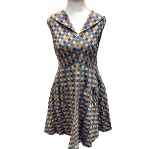 ModCloth Retro Plaid Check Cotton Dress 50's Look Size 1X - Picture 1 of 7