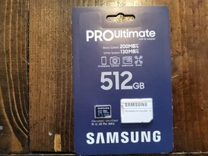 Saumsung PRO Ultimate 512GB microSDXC U3 UHS-I Memory Card MB-MY512SA/AM*NEW* - Picture 1 of 2