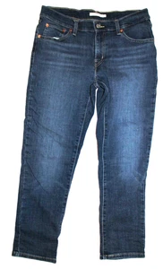 Levi's Blue Boyfriend Jeans 29 Cotton Blend Low Rise Stretch Denim Pants W 32 - Picture 1 of 4