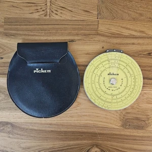 Vintage Pickett Rund Rechenschieber Modell 109-ES mit Lederetui - Bild 1 von 2