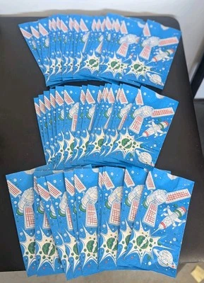 Lote de 50 bolsas de botín de palomitas de papel vintage de cine de la era espacial Foto 1 de 4