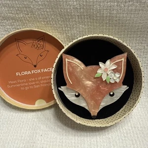 ERSTWILDER FLORA FOX FACE Pink 2019 Fan Favorite Brooch - Picture 1 of 8