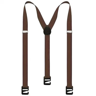 Men's 25mm Wide Suspenders Heavy Duty Elastic Leather Clip On Braces Trousers - Image 1 of 4