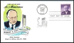 1960 Robert A. Taft, Senator Cincinnati OH Sc 1161 FDC with Fluegel cachet UA - Picture 1 of 1