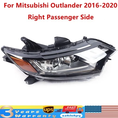 Fits 2016-2020 Mitsubishi Outlander Halogen Headlight Passenger Right RH Side Foto 1 de 4