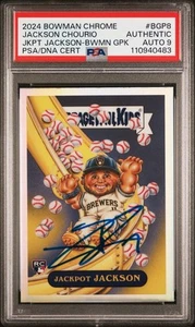 2024 Bowman Chrome Garbage Pail Kids Jackson Chourio Auto PSA DNA BGP-8 RC GPK - Picture 1 of 2