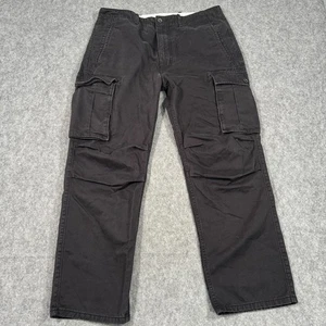 Levi's Black Flat Front Straight Leg Cotton Cargo Pants Men's Size 34x28* - Picture 1 of 7