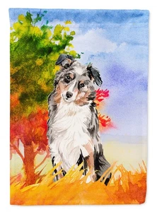 Herbst Australian Shepherd Garten Flagge CK1960GF - Bild 1 von 5