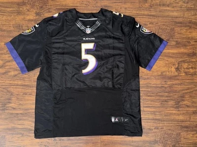乔·弗拉克 #5 巴尔的摩乌鸦队黑色耐克球场 NFL 球衣尺寸 60 / 5XL 二手状况完好 — 第 1/4 张图片