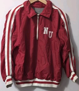 Vintage Nebraska U Softball 27 Nylon Pullover Windbreaker Jacket Embroider M/L - Picture 1 of 8