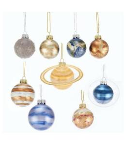 Set of 9 Noble Gems SOLAR SYSTEM Glass Christmas Ornaments, by Kurt Adler