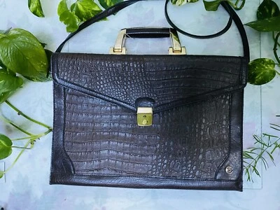 Creations Cornell Brown Leather Briefcase Men/ Unisex Made In Hungry. Preowned — 第 1/4 张图片