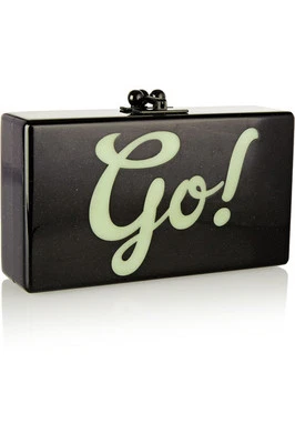 NOVO COM ETIQUETAS EDIE PARKER CAIXA DE EMBREAGEM ACRÍLICA BRILHANTE JEAN GO! PRETO raro - Imagem 1 de 4