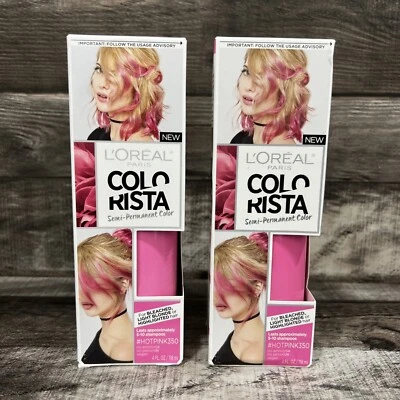 Pack de 2 L'Oreal Paris Colorista Semipermanente Color Rosa Caliente 350 Nuevo Foto 1 de 4