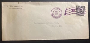 1929 La Ceiba Honduras Atlantida Bank Cover To Mobile AL USA - Picture 1 of 2