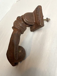 Antique Cast Iron French Hand Door Knocker Brown - Picture 1 of 13