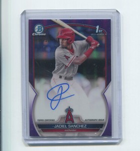 2023 BOWMAN CHROME 1ST  RC AUTO JADIEL SANCHEZ PURPLE REFRACTOR # /250