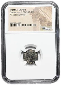 ROMAN EMPIRE. Constantius II. AD 337-361. Æ4, VOT/XX/MVLT/XXX, NGC Certified - Picture 1 of 2