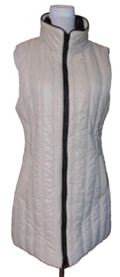 RENUAR Steely Light beige QuiltedVest,Long,Luxurious Rain/Wind Resist Faux fur~M - Image 1 of 4