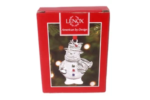 NEW Lenox "Seasonal Gems" Christmas Ornament Silver Toned Jeweled Snowman - Picture 1 of 8