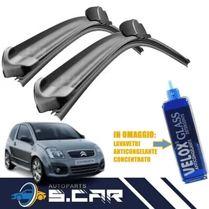 Kit Spazzole Tergicristallo Anteriori Flat Per Citroen C2 C3( 600+450 )mm - Foto 1 di 11