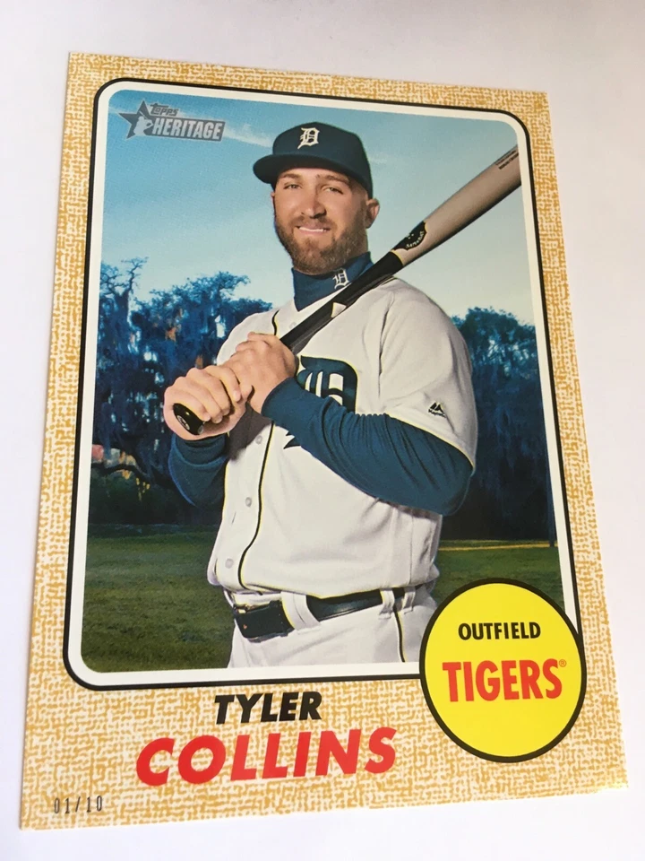 2017 Topps Heritage Jumbo 5x7 Tyler Collins Tigers 360 #’d 01/10 Gold - Image 1 of 1