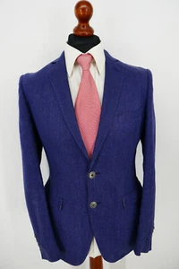 Tonello Club Blazer Sakko Gr.48 Slim Fit Baumwolle Leinen Blau Top Zustand - Bild 1 von 8