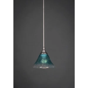 Toltec Lighting Stem Mini Pendant, 7' Teal Crystal Glass - 23-BN-458 - Picture 1 of 1