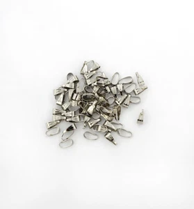 50 Pinch Bail Clasps Snap On Stainless Steel 7mm x 3mm - FD419 - Picture 1 of 2