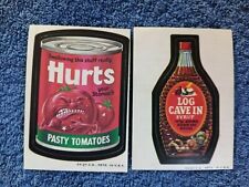 Vtg 1973 Topps Wacky Packages 2nd Series Hurts Log Cave In Syrup 2 Lot Exc