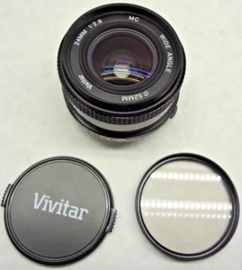 VIVITAR 24mm f/2.8 1:2.8 Olympus O/OM Mount WIDE ANGLE Camera Lens W/ 1A Filter - Picture 1 of 5
