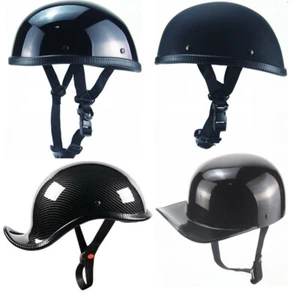 Lightest Motorcycle FLAT Beanie Helmet Half Helmet Cap Skid Scooter Chopper USA - Picture 1 of 30