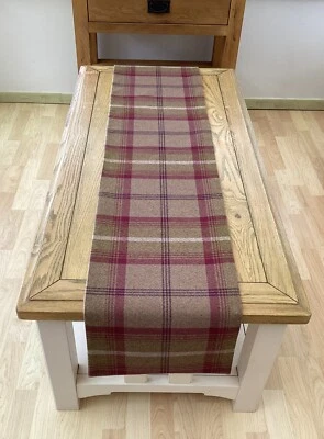 Balmoral heather Tartan plaid Faux Wool lined table/Bed wedding runner made UK - Image 1 of 3