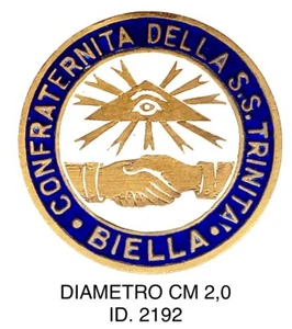 Biella Confraternita della Santissima Trinità distintivo Mutuo Soccorso “2192” - Foto 1 di 2