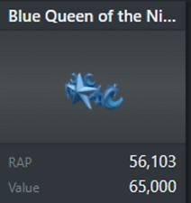 Roblox Limited - Blue Queen of the Night - 56k RAP - 65k RBX Value!  READ RESC