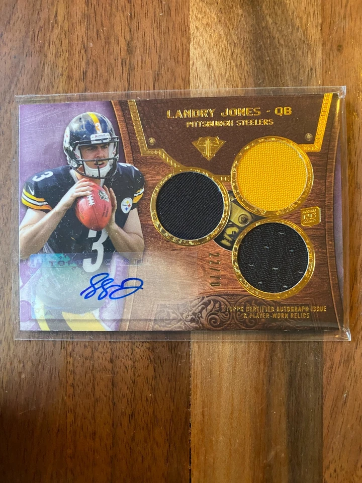 A51,978 - 2013 Topps Triple Threads Purple #120 Landry Jones Jersey Auto/70 - Image 1 of 1
