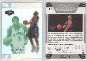 2007-08 Topps Co-Signers Silver Green Foil /19 Acie Law Joe Johnson IV Rookie RC