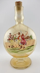 Czechoslovakia Bohemian Hand Painted Bottle Carafe - Borocrystal Glassworks - Picture 1 of 7