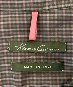 Men’s Shirt Kenneth Cole New York Button Up Size XXL Red Blk Plaid Made In Italy - Picture 1 of 6
