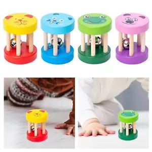 Baby Roller Rattle Montessori Sensory Toy for Ages 0 -2 Years Cylinder Smooth - Picture 1 of 13