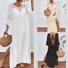 Womens Backless Dress Swimwears Cover Up Loose Dress Hollow Out Beach Dress
