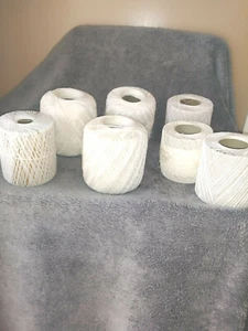 Crafts 7-Ivory/Off White Spools Crochet Thread - Picture 1 of 3