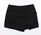 Topshop Girls Black Polyester Culotte Shorts Size 8 Years Regular