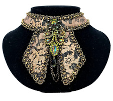 Lovely Michal Negrin Choker Necklace Colorful Crystal Flowers Special Handwork