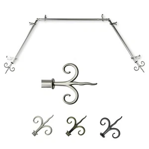 Lily 13/16" Bay Window Curtain Rod  20"- 36", 38"- 72", choose from 3 colors - Picture 1 of 4