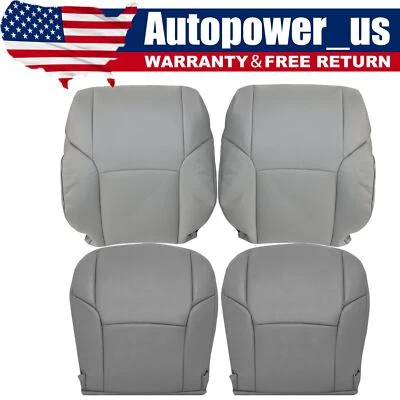 For 03-09 Toyota 4Runner Front Both Side Bottom & Top Leather Seat Cover Gray - Image 1 of 4